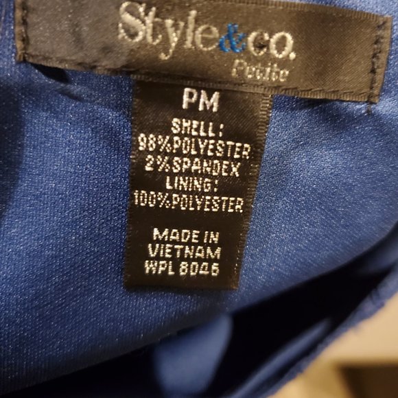 Style & Co. Blue Quarter Sleeve Lace Ruffle Hem Top Women's Medium Petite - Picture 6 of 9